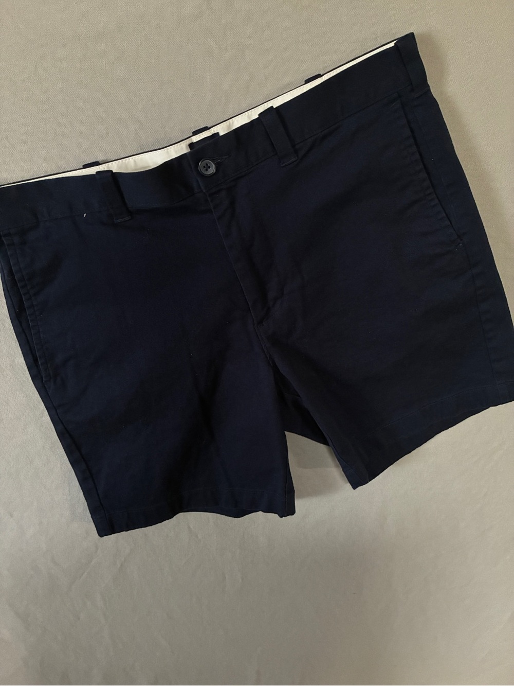 J Crew Navy Blue Flat Front Chino Shorts Waist 33 Inseam 7” Preppy Golf Casual